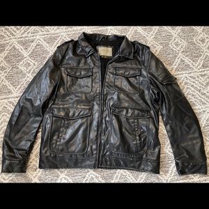 MENS SONOMA FAUX leather Riding Style Bomber/Moto jacket